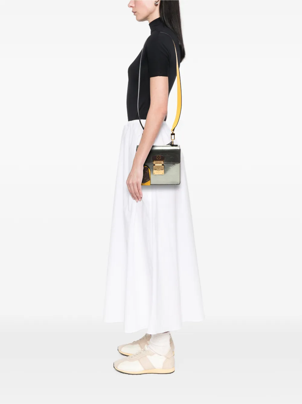  Louis Vuitton Pre-owned Borsa A Tracolla Spring Street In Pelle Vernis Con Monogramma 2019 - Argento 