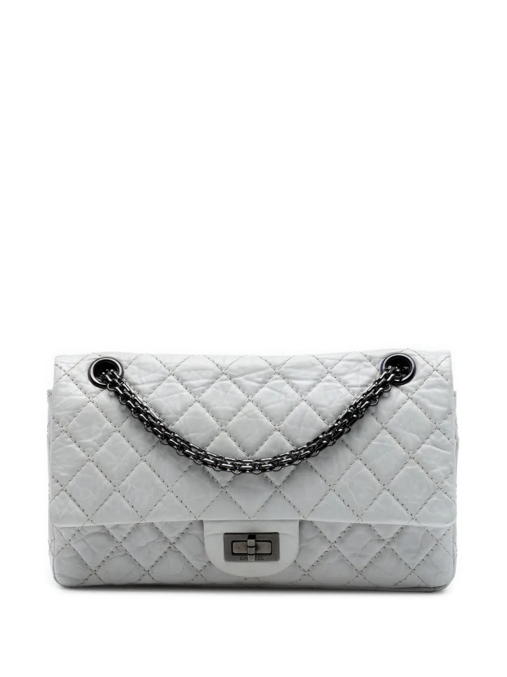 CHANEL Pre-Owned 2008-2009 Quilted Aged Calfskin Reissue 2.55 Double Flap 225 shoulder bag - Weiß