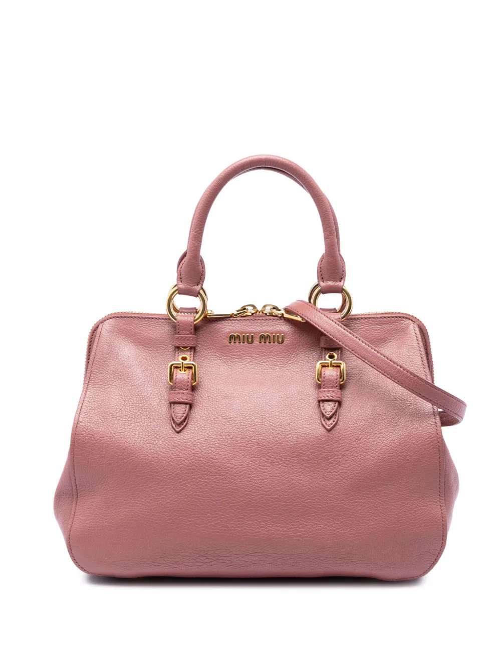 Miu Miu Pre-Owned 2010-2026 Goatskin Madras satchel - Rosa