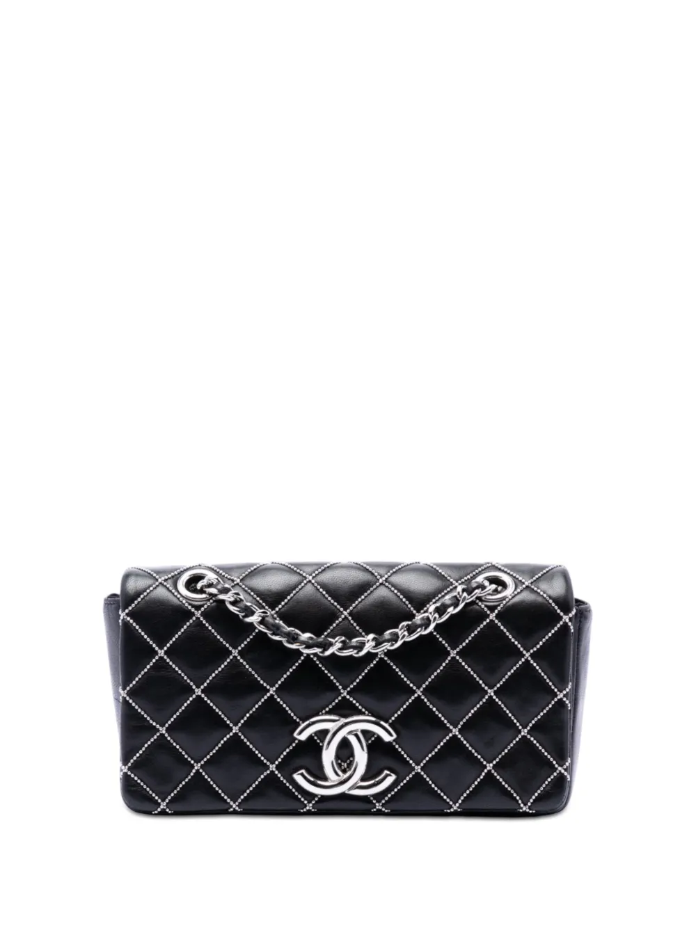 CHANEL Pre-Owned 2009-2010 Mini CC Quilted Lambskin Beaded Full Flap shoulder bag - Nero