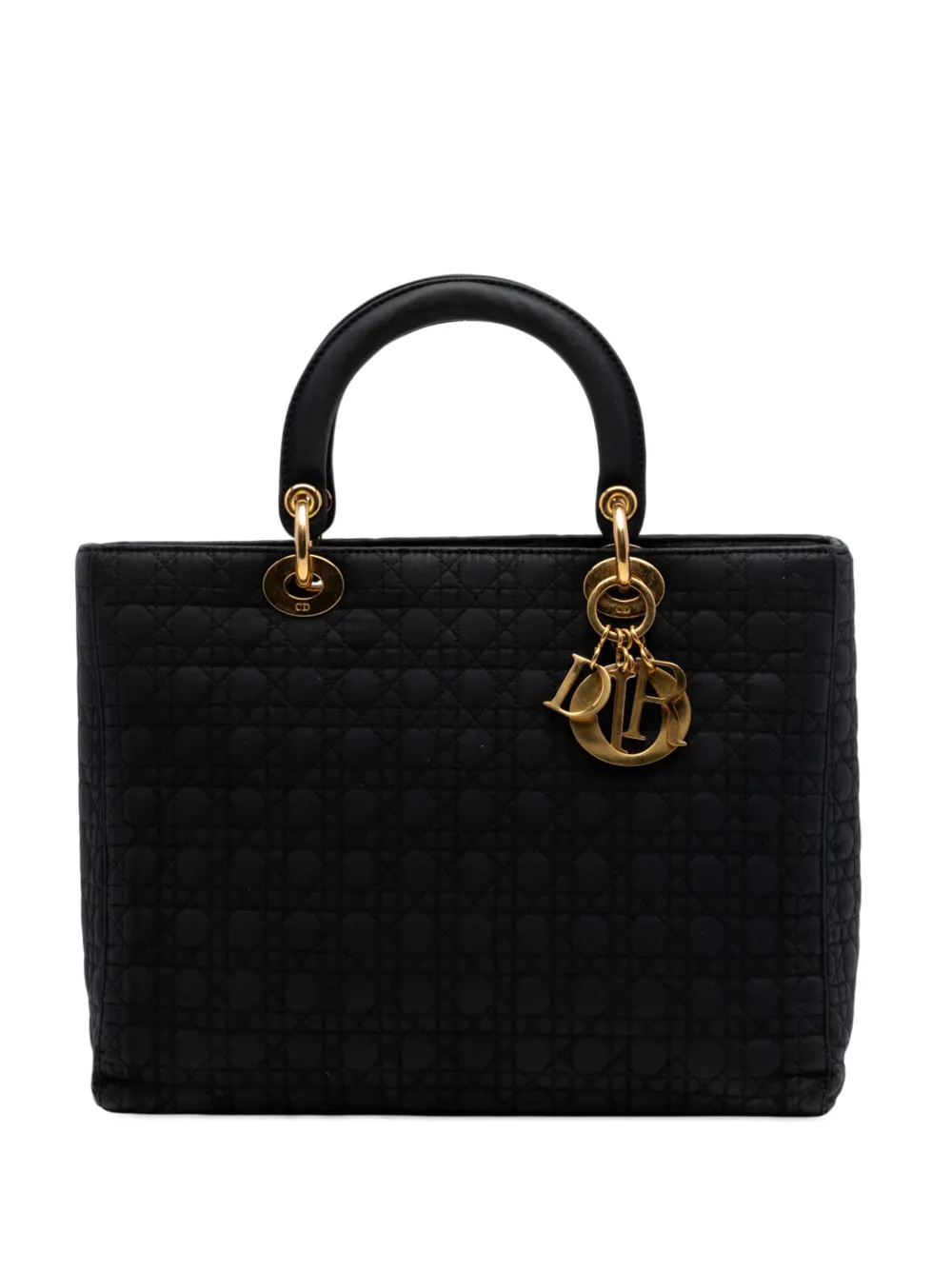 Christian Dior Pre-Owned 2002 Large Nylon Microcannage Lady Dior satchel - Black