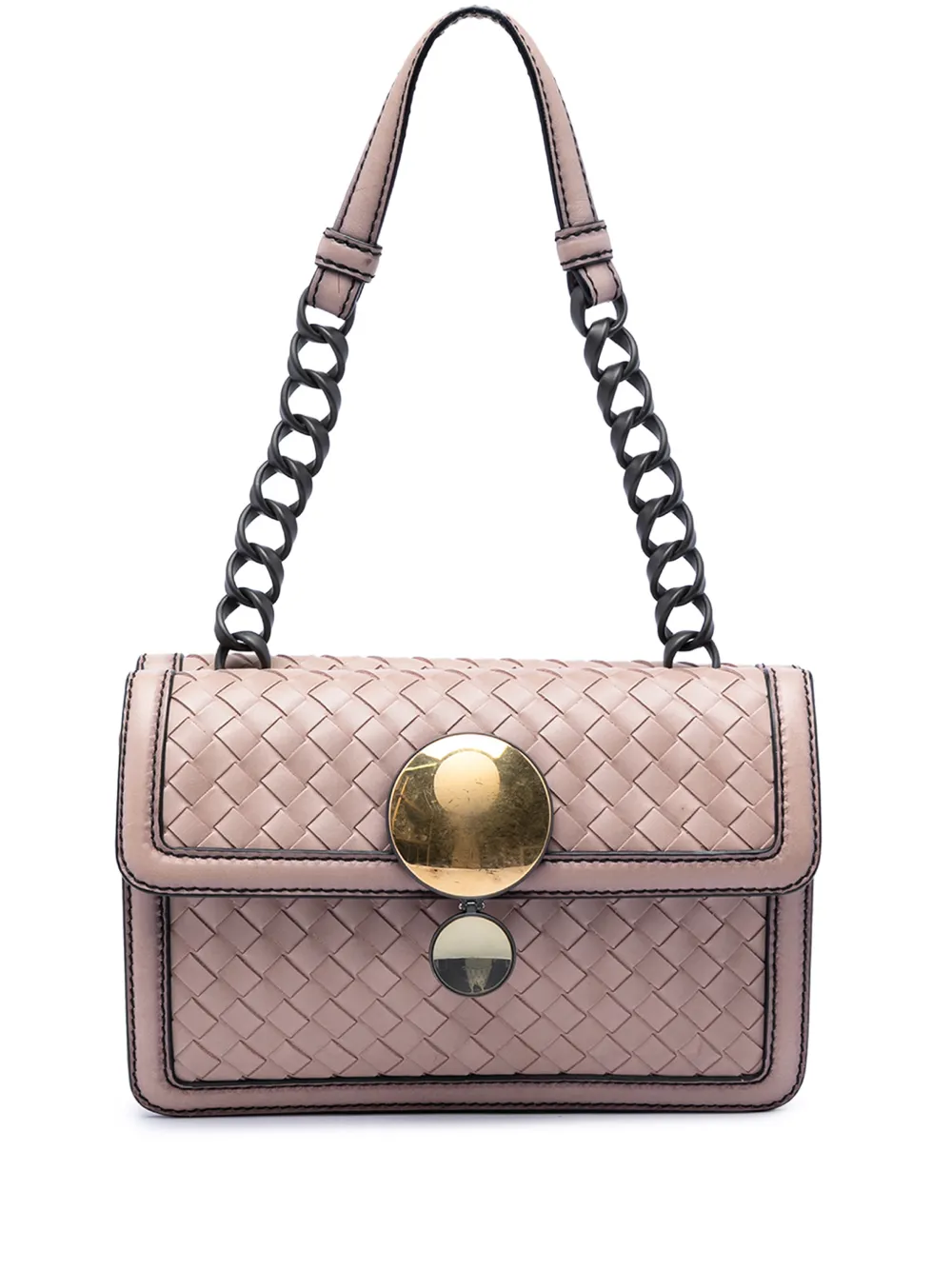 Bottega Veneta Pre-Owned 2012-2026 Nappa Intrecciato Mirror Lens Double Sided Flap shoulder bag - Marrone