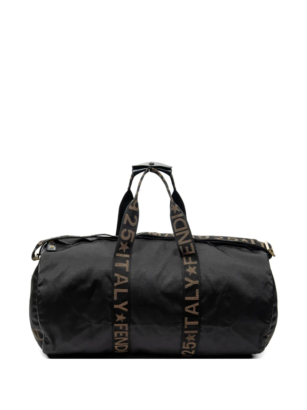 Fendi Pre-Owned logo-tape duffle bag - Black