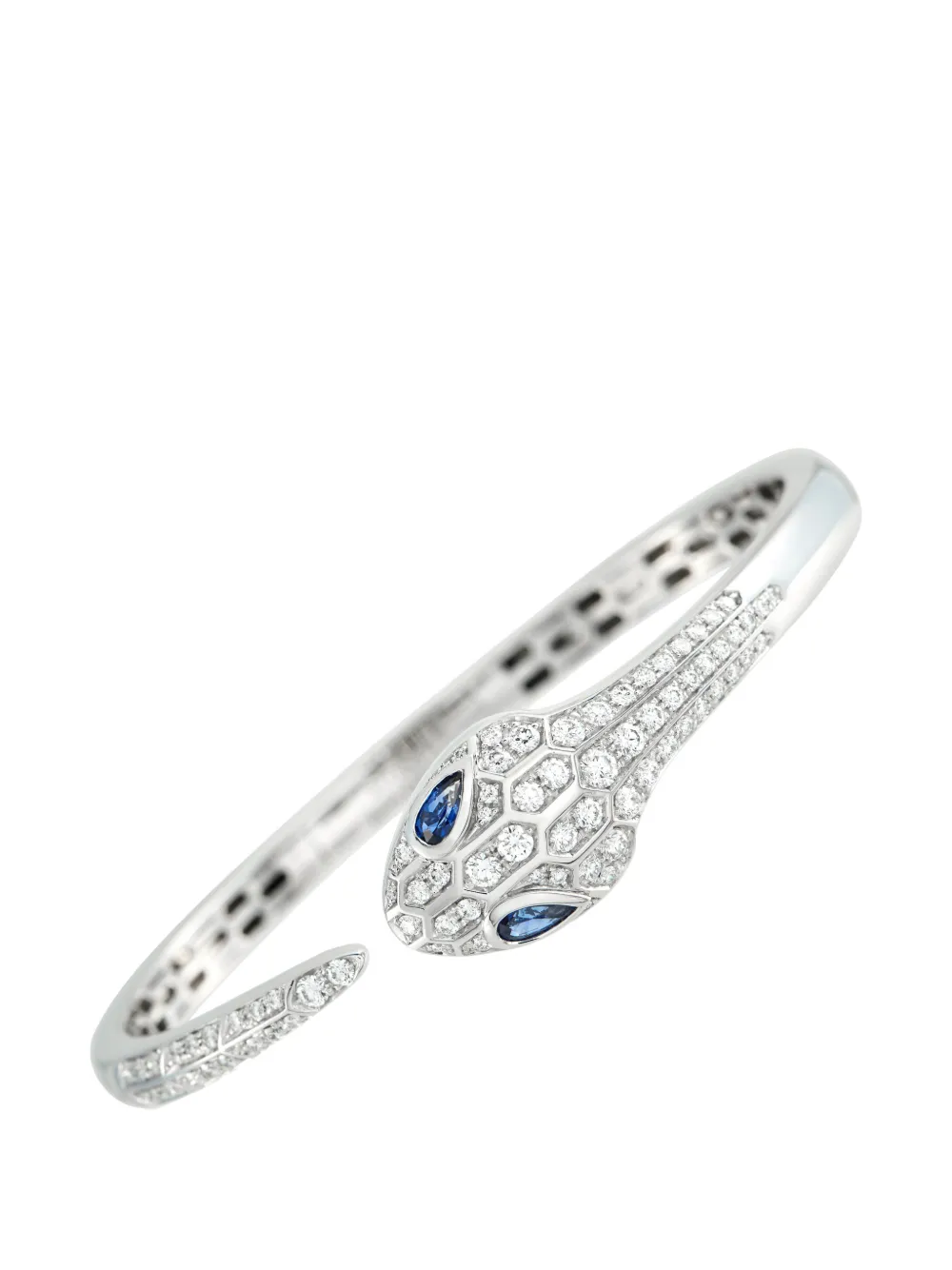 Bvlgari Pre-Owned Serpenti Seduttori diamond and sapphire bracelet - Argento