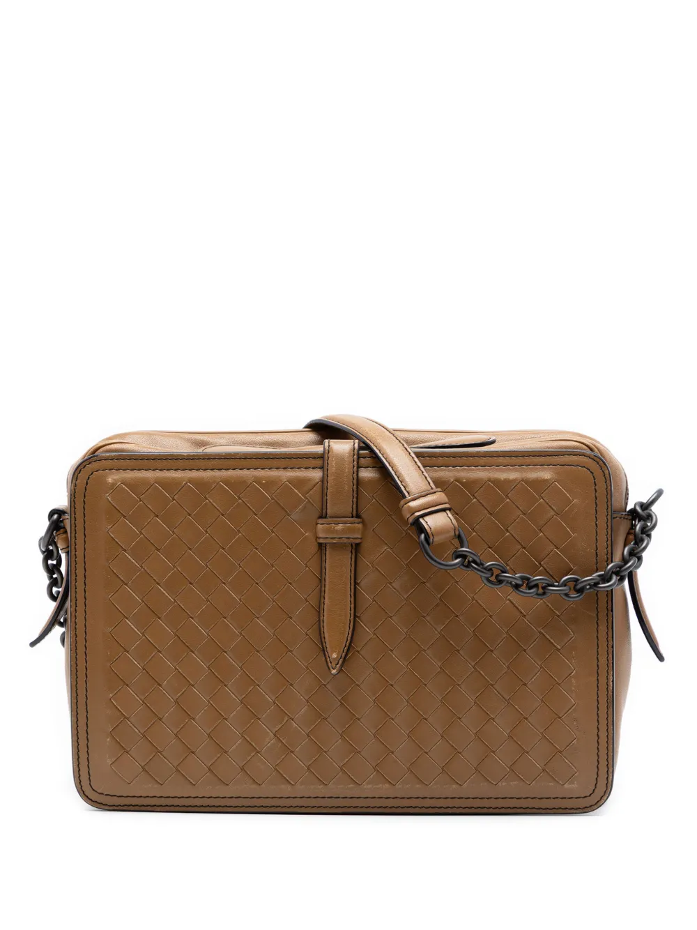 Bottega Veneta Pre-Owned 2012-2026 Nappa Intrecciato Belt Flap Camera Bag shoulder bag - Marrone