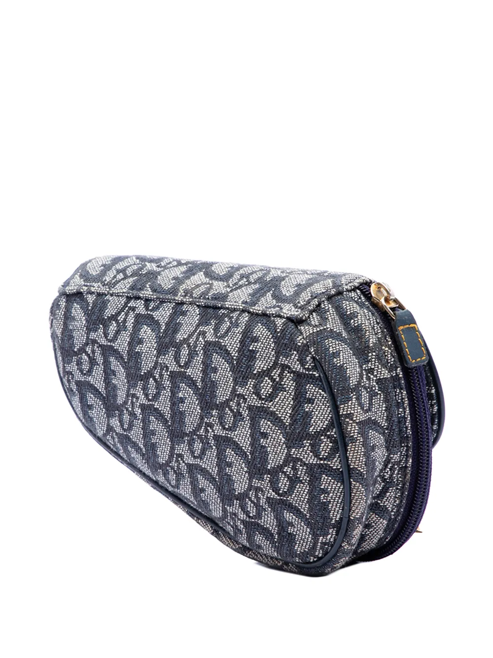 Dior Pre-owned 2000 Diorissimo Canvas Saddle Pouch in Blue, view 2