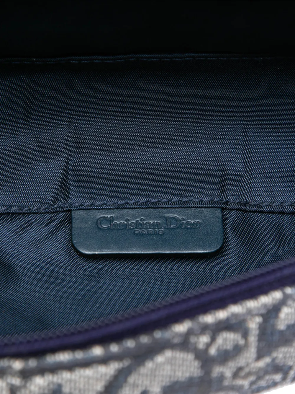 Dior Pre-owned 2000 Diorissimo Canvas Saddle Pouch in Blue, view 4