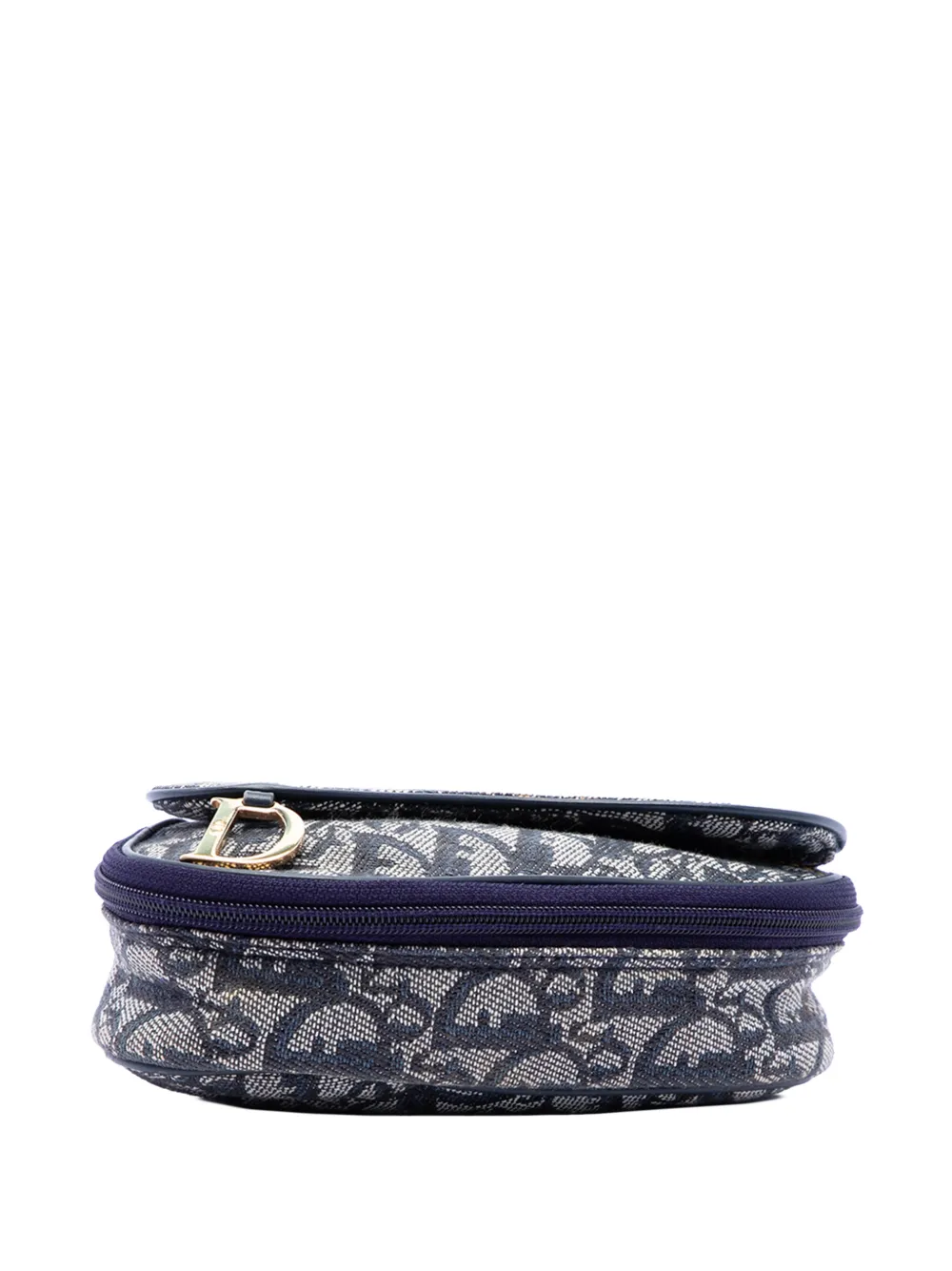 Dior Pre-owned 2000 Diorissimo Canvas Saddle Pouch in Blue, view 3