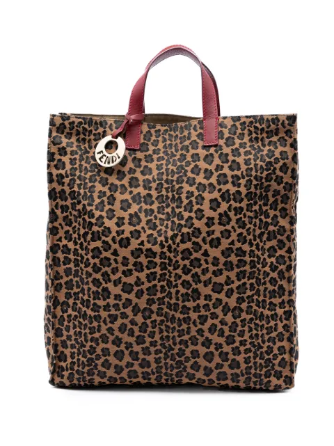Fendi Pre-Owned tote de lona con estampado de leopardo 2010-2026