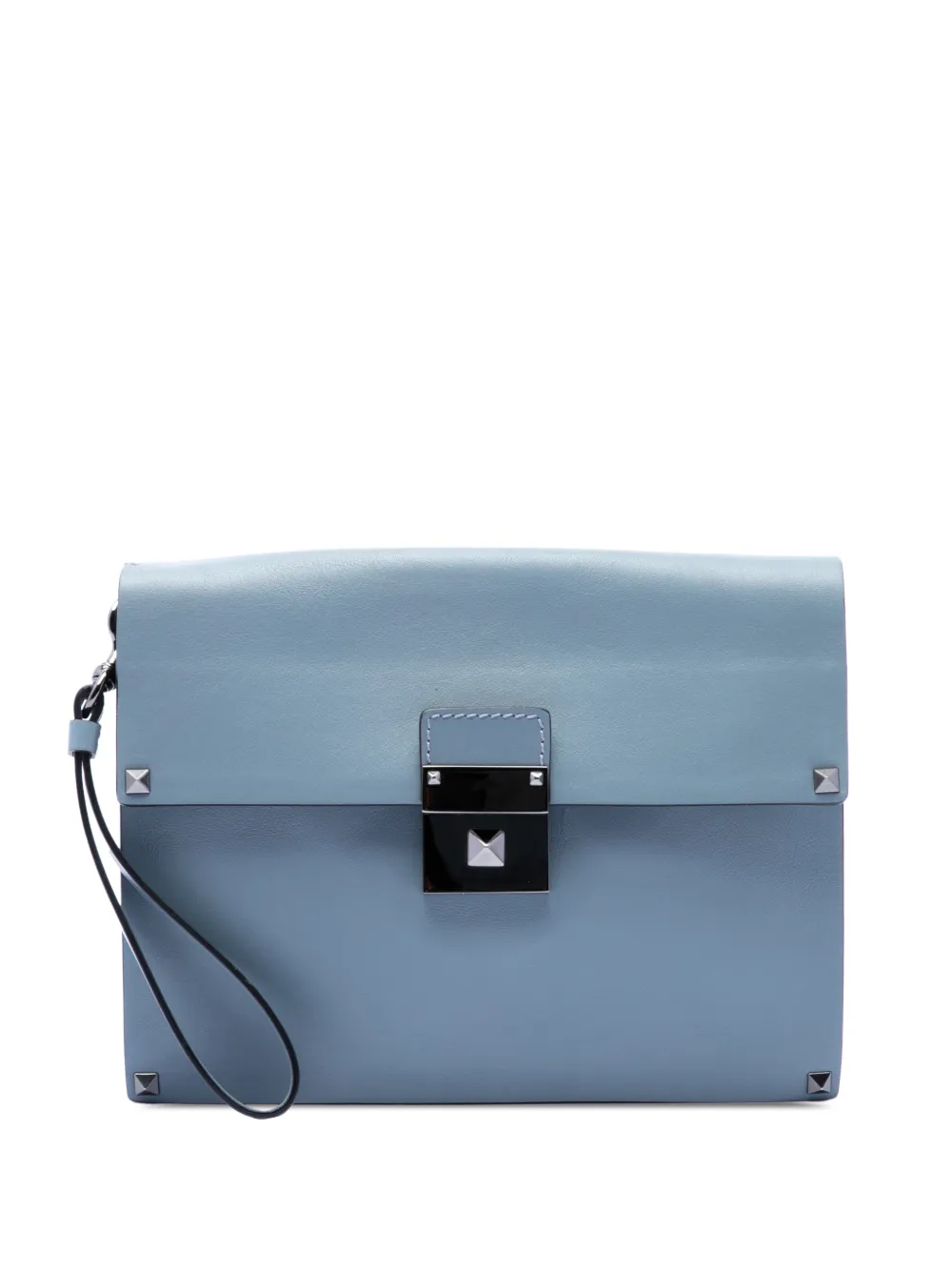 Valentino Garavani Pre-Owned 2000-2017 Leather Rockstud Wristlet clutch bag - Blu