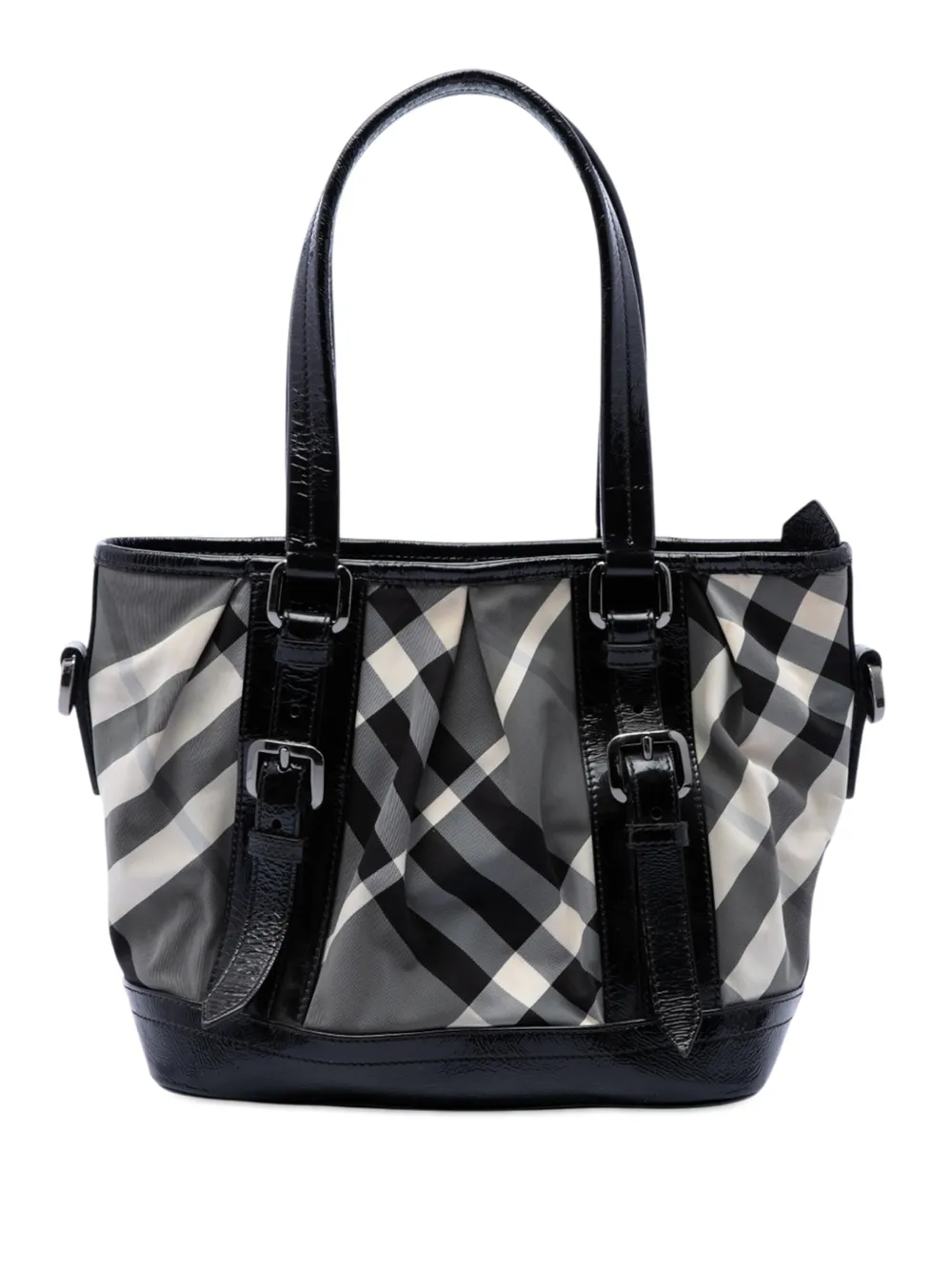 Burberry Pre-Owned 2000-2017 Beat Check Nylon Lowry satchel - Black
