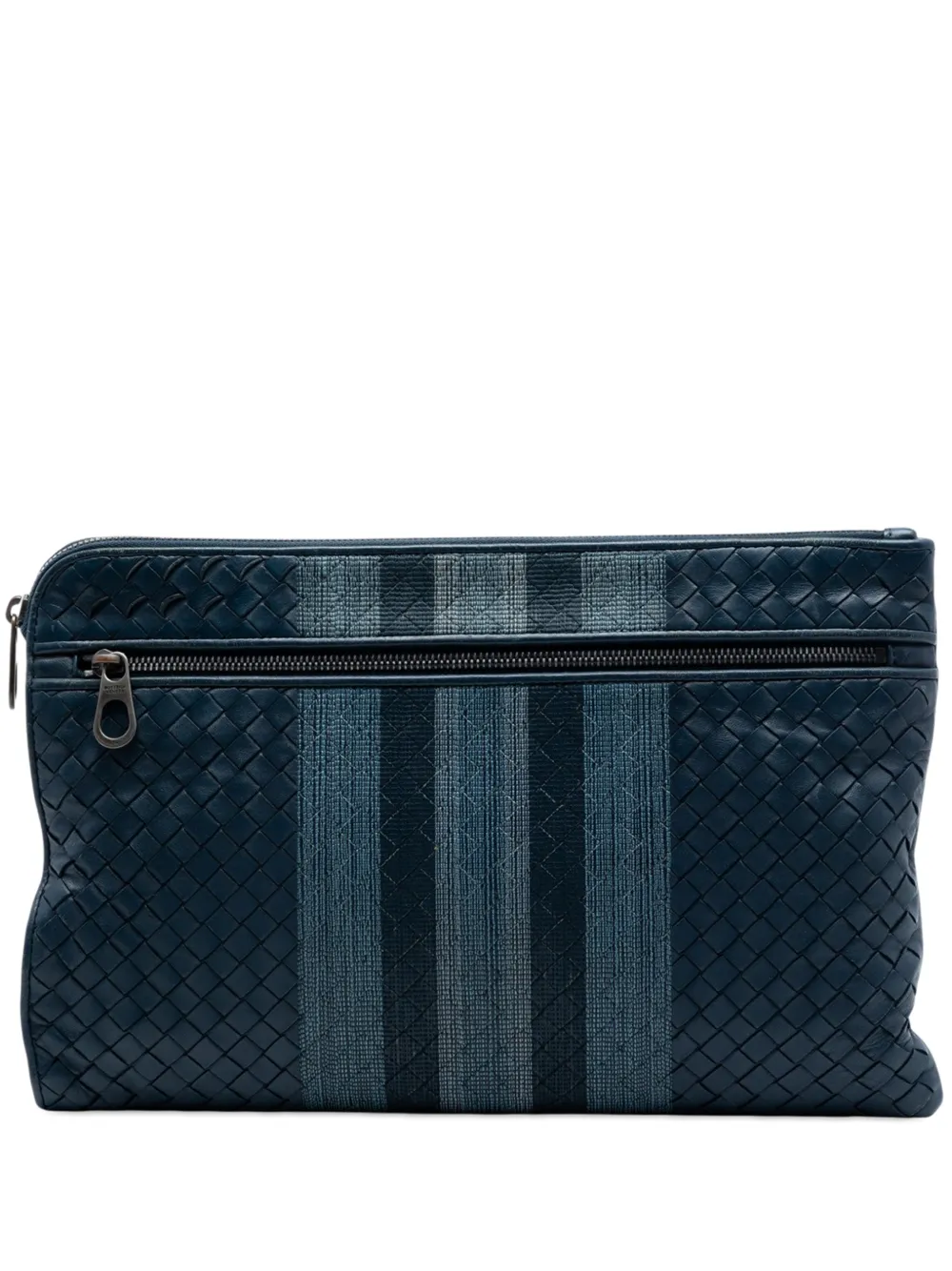 Bottega Veneta Pre-Owned 2012-2026 Nappa Intrecciato Line Stitch clutch bag - Blu
