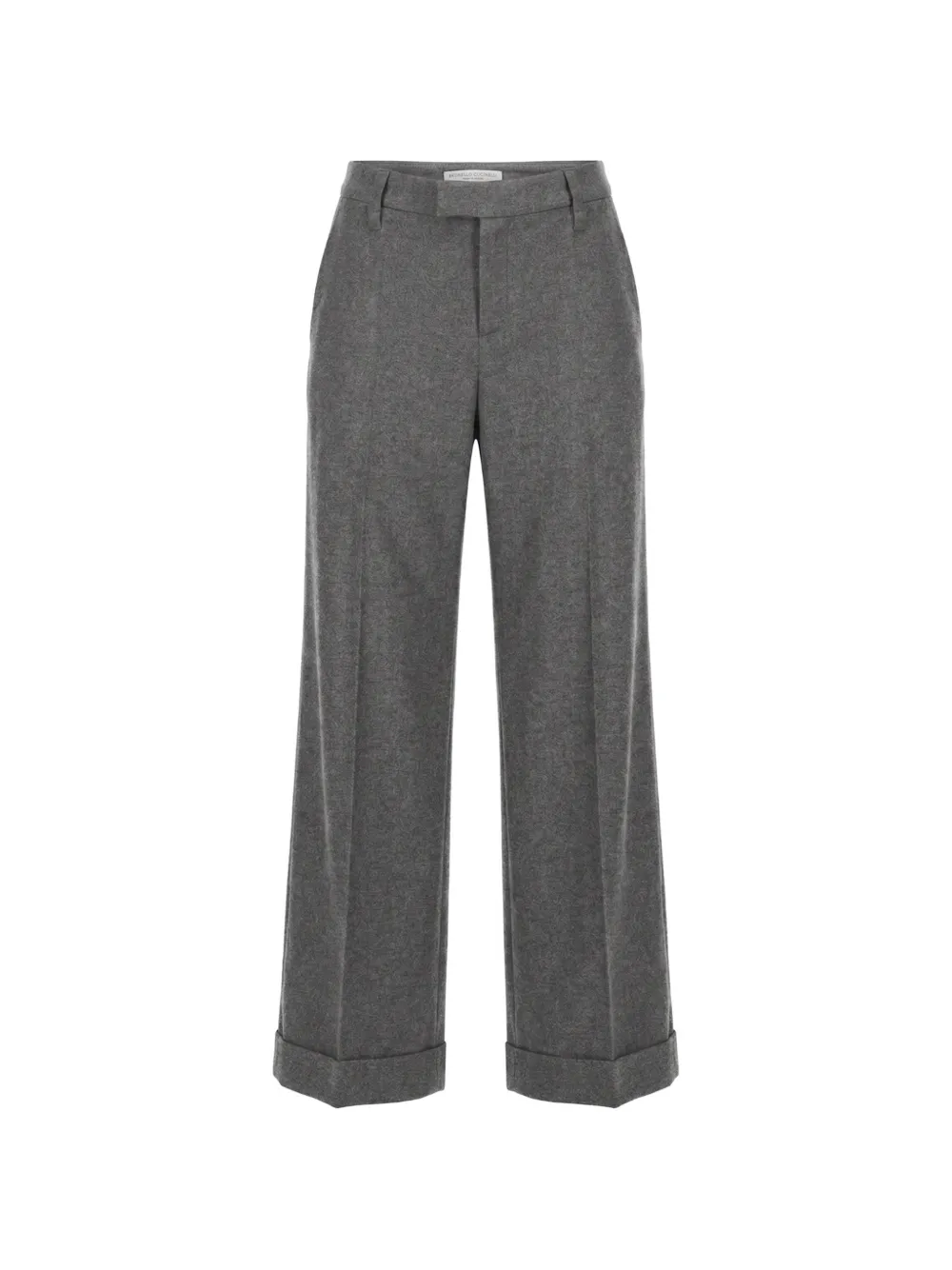Brunello Cucinelli pressed-crease turn-up trousers - Grigio