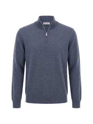 Brunello Cucinelli half-zip Cashmere Sweater | Blue | FARFETCH