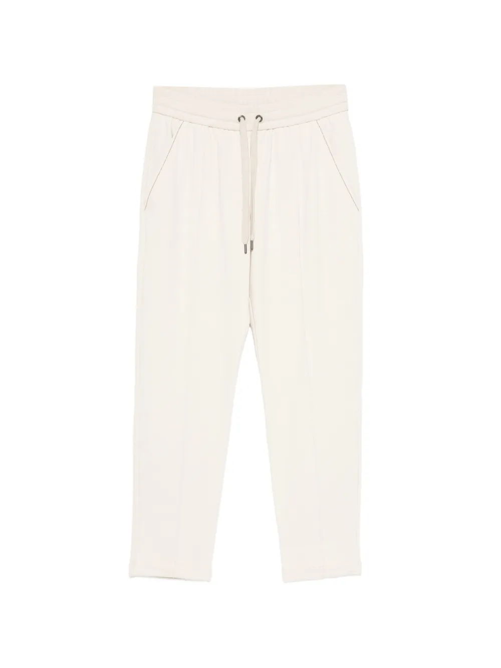 Brunello Cucinelli drawstring stitched-crease track pants - Toni neutri