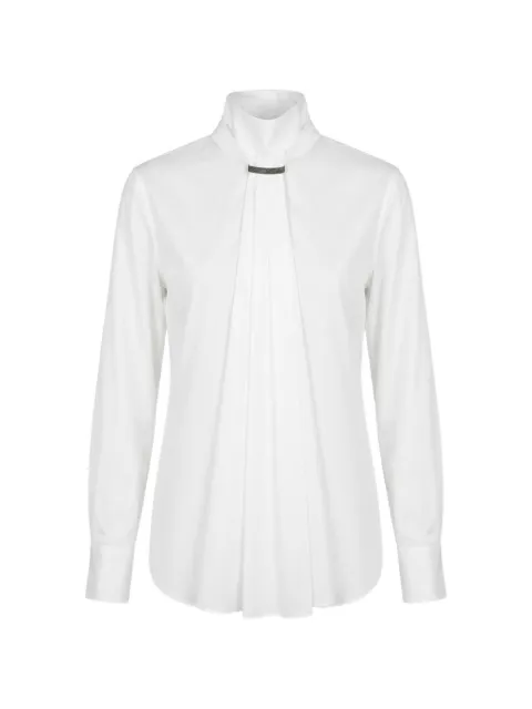 Brunello Cucinelli Monili-embellished pleated blouse