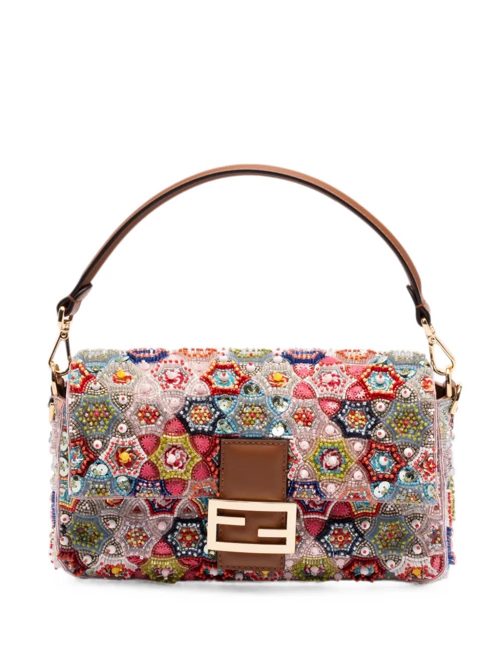 FENDI Baguette® bead-embellished shoulder bag - Rosa