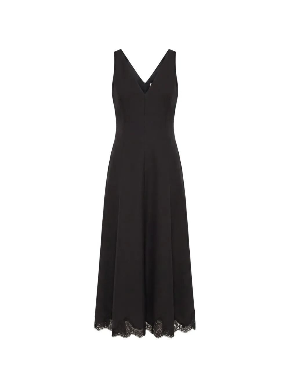 Valentino Garavani lace-trim V-neck dress - Nero