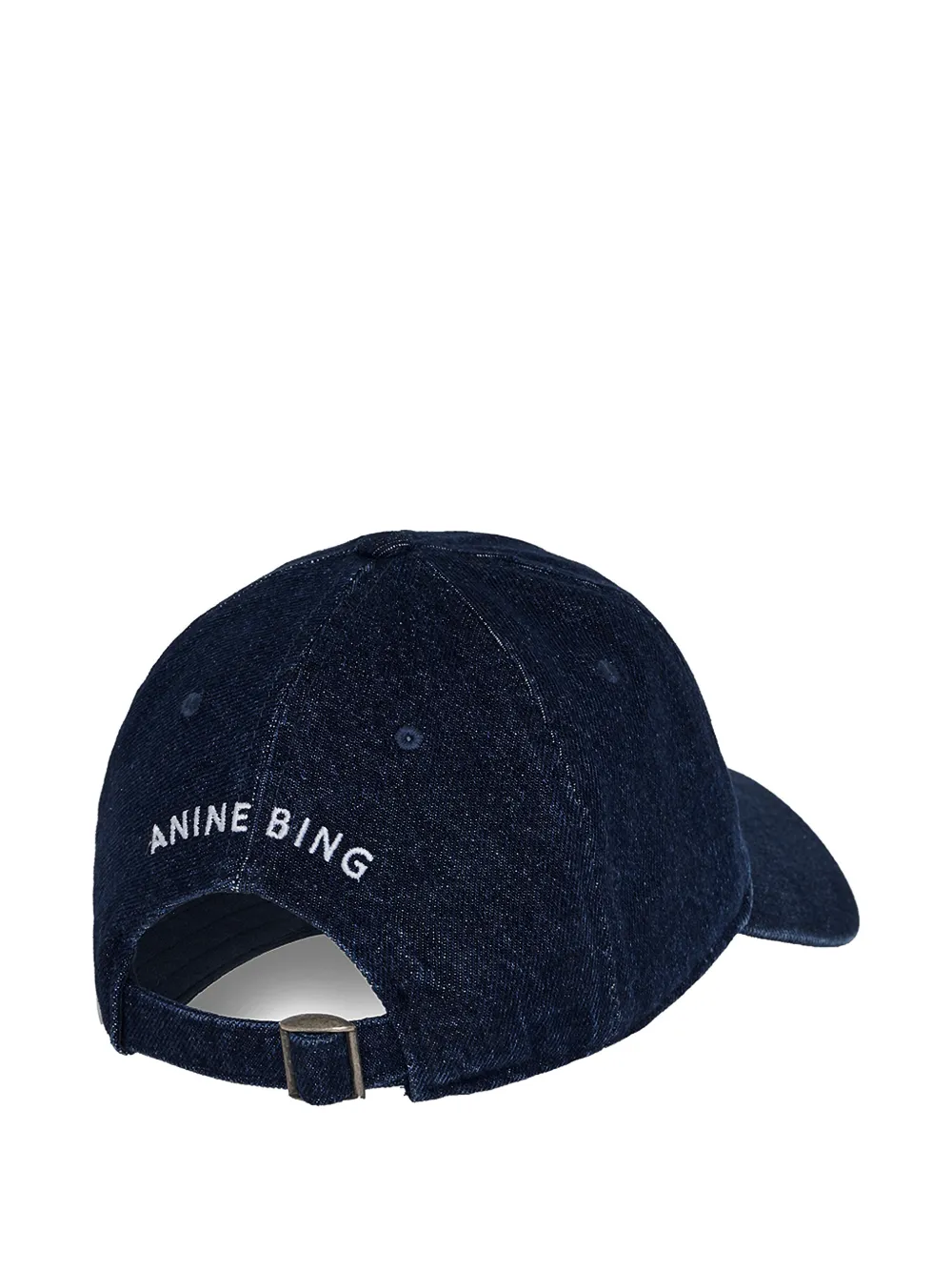 ANINE BING Jeremy denim pet met geborduurd monogram Blauw