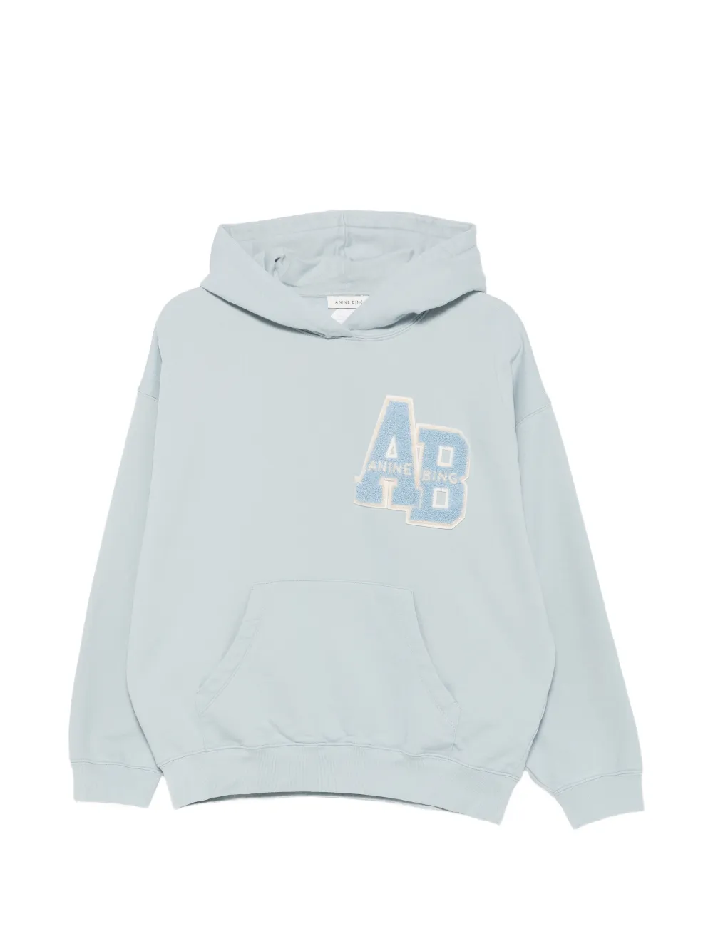 ANINE BING logo-patch hoodie - Blu