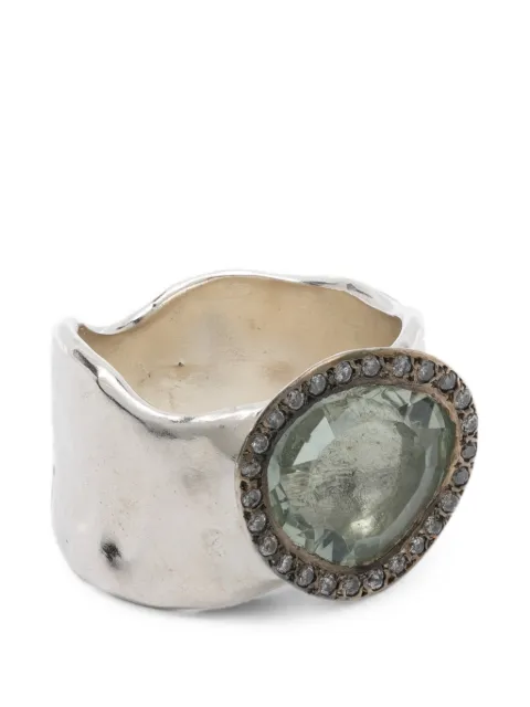 Rosa Maria prasolite and diamond-embellishment ring