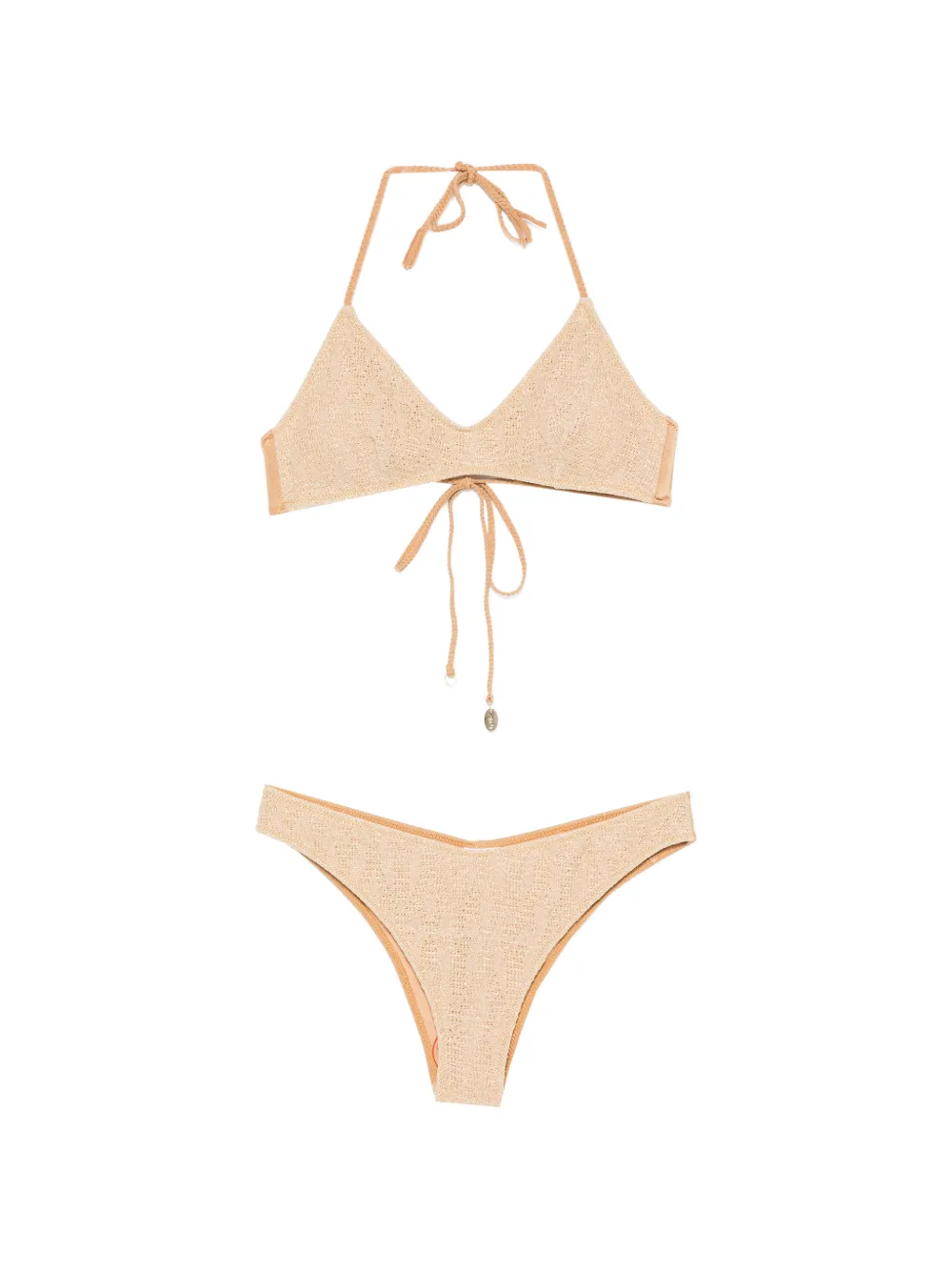 COTAZUR crochet-knit halterneck bikini - Oro
