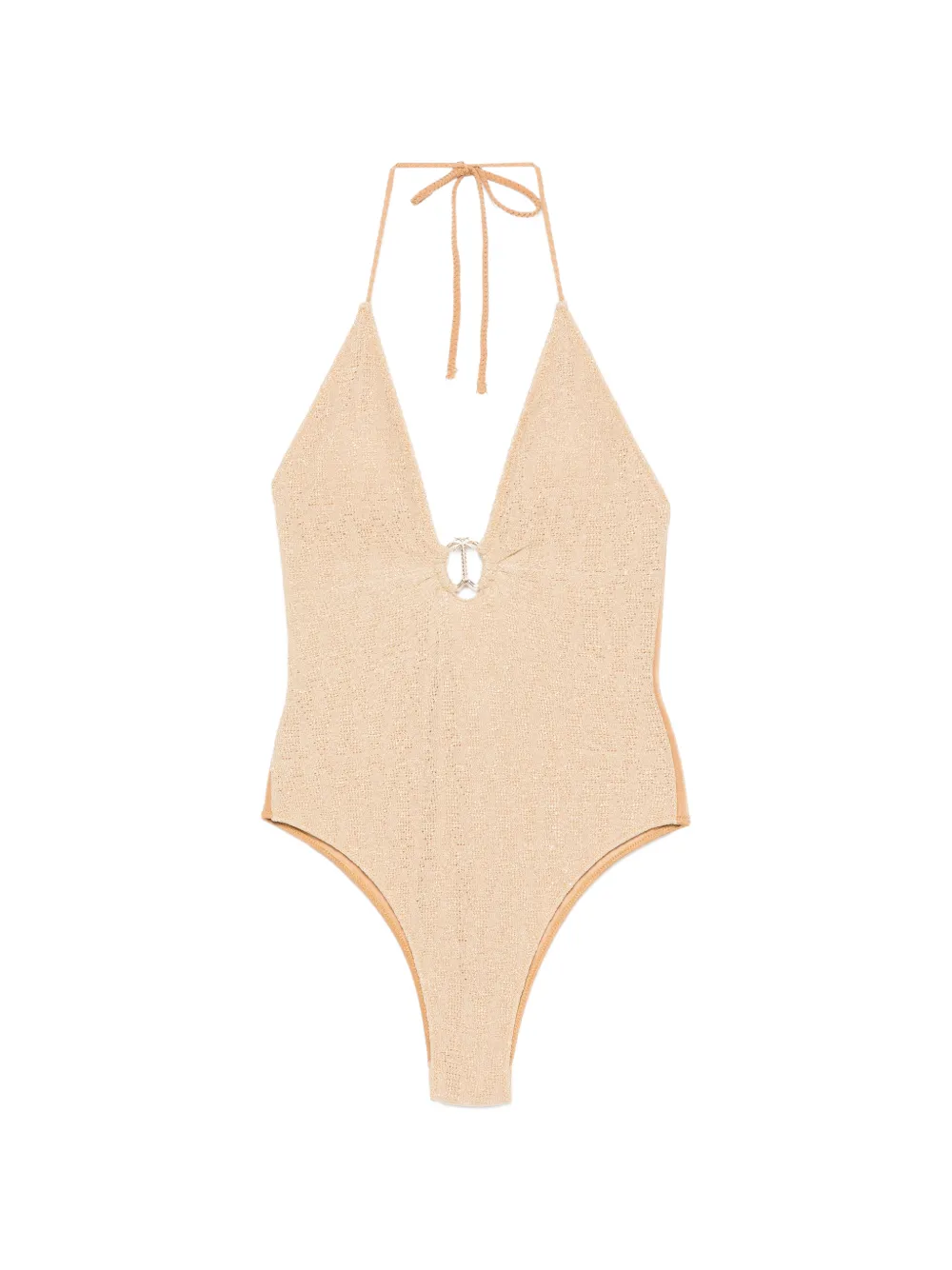 COTAZUR palm-tree hardware swimsuit - Gold