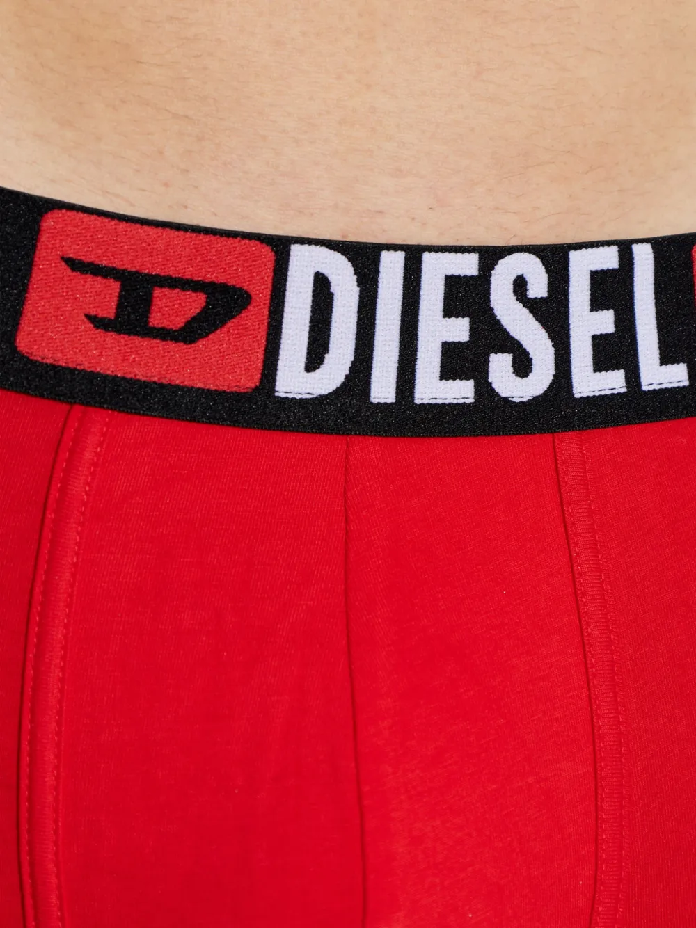 Diesel Drie boxershorts met logoband Rood