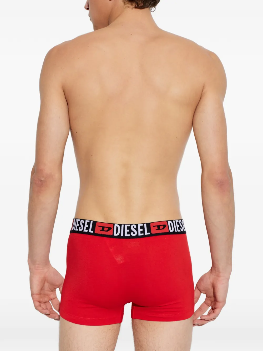 Diesel Drie boxershorts met logoband Rood