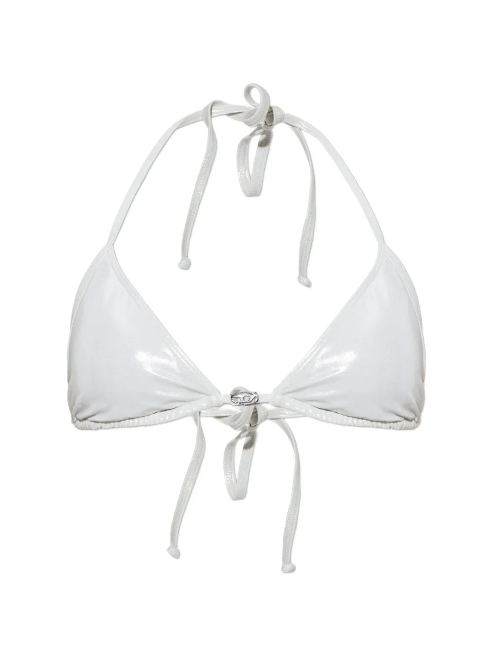 Diesel Elettra-Dnm logo-plaque bikini top - Bianco