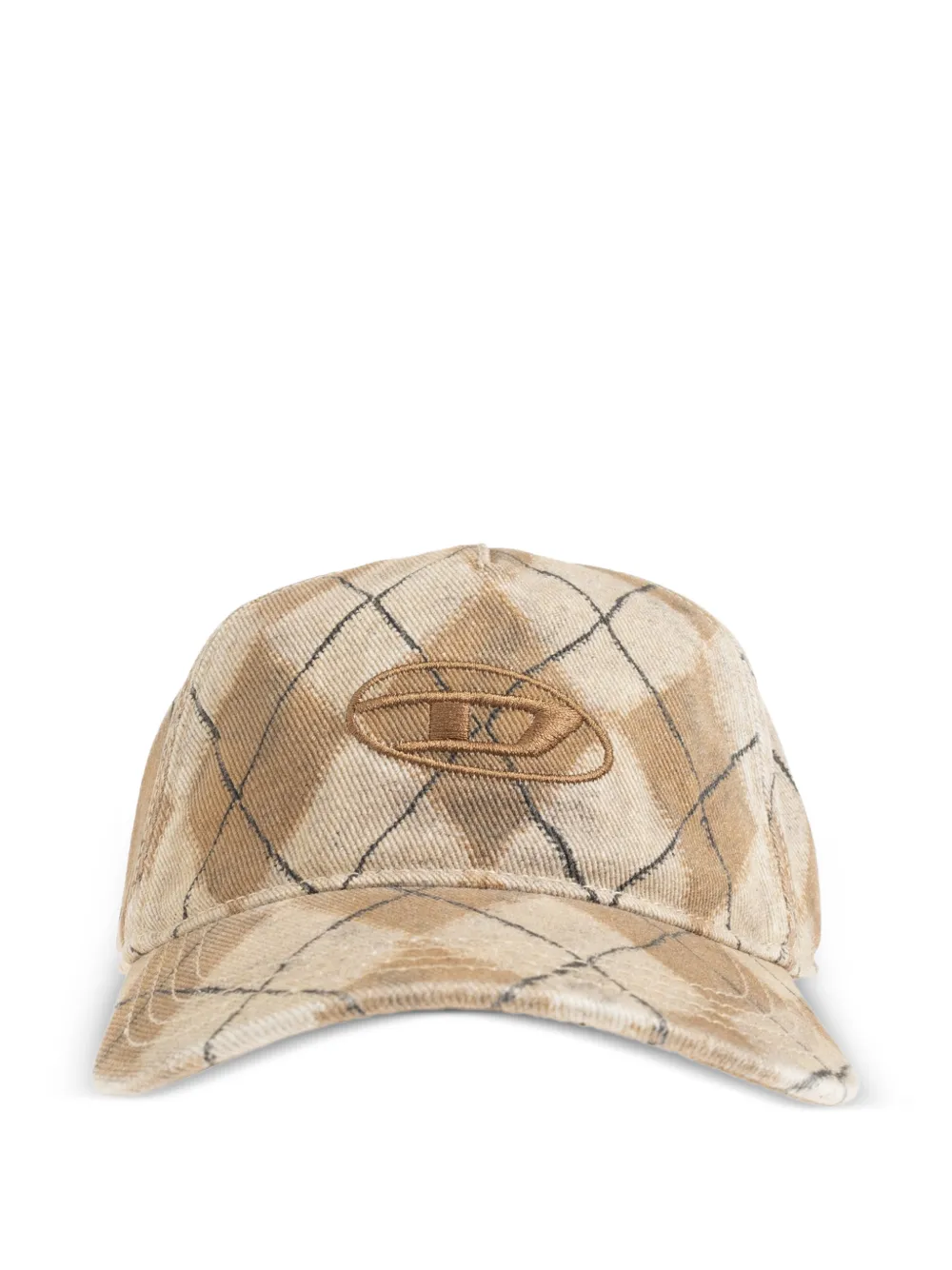 Diesel argyle-check embroidered-logo baseball cap - Toni neutri