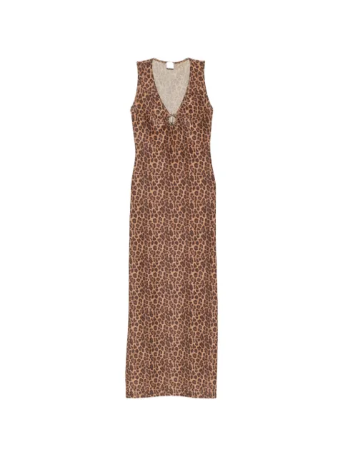 COTAZUR leopard-print ring-detail maxi dress
