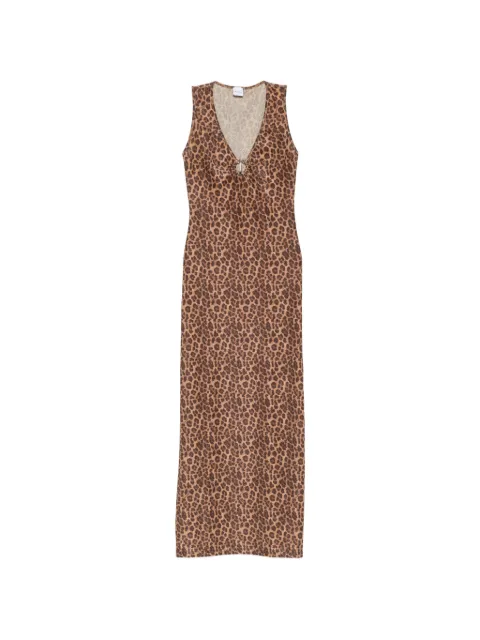 COTAZUR leopard-print ring-detail maxi dress