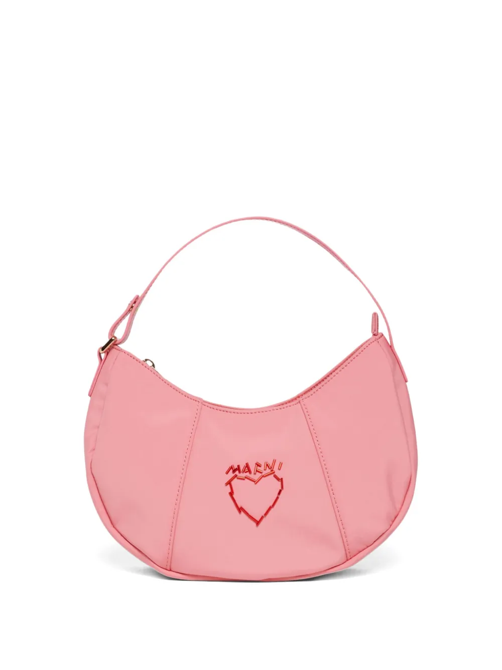 Marni Kids Kanga heart-embroidered shoulder bag - Rosa