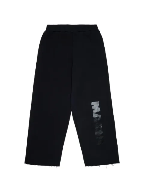 Marni Kids pantalones deshilachados con logo estampado
