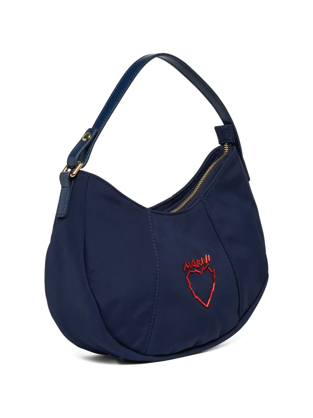 Marni Kids Kanga schoudertas met geborduurd hart Blauw