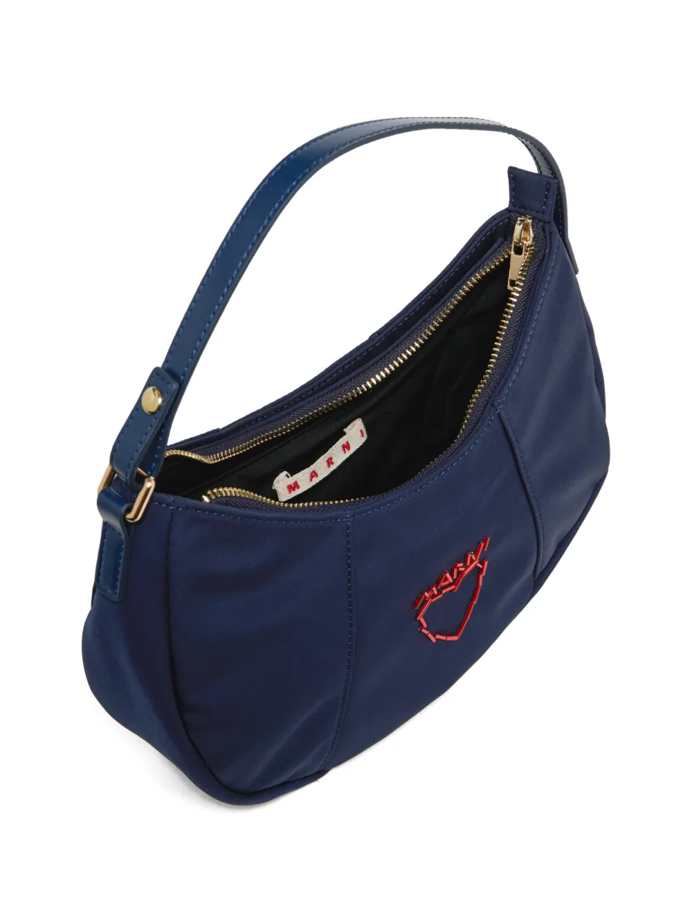 Marni Kids Kanga schoudertas met geborduurd hart Blauw