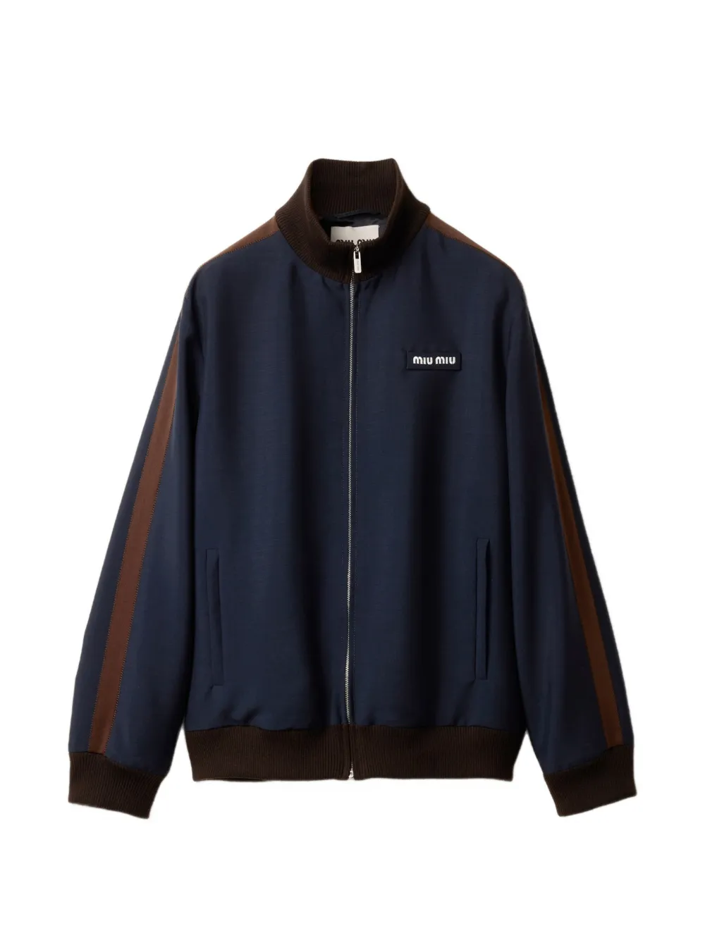 Miu Miu kid-mohair blouson jacket - Blu