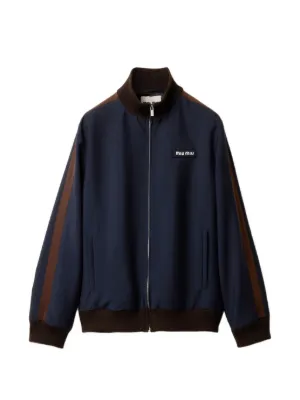 Miu Miu logo-embroidered Jacket | Brown | FARFETCH