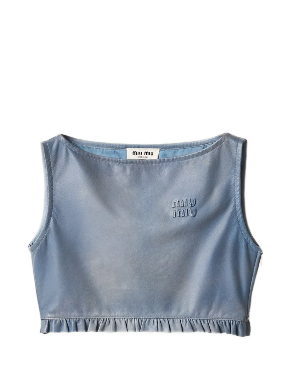 Miu Miu nappa-leather top - Blu