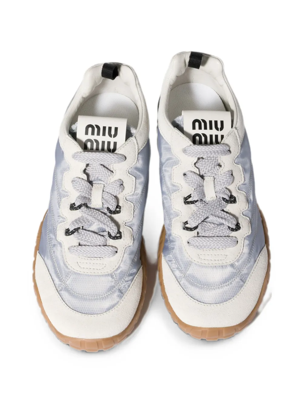 Miu Tyre technische stoffen en suède sneakers Grijs