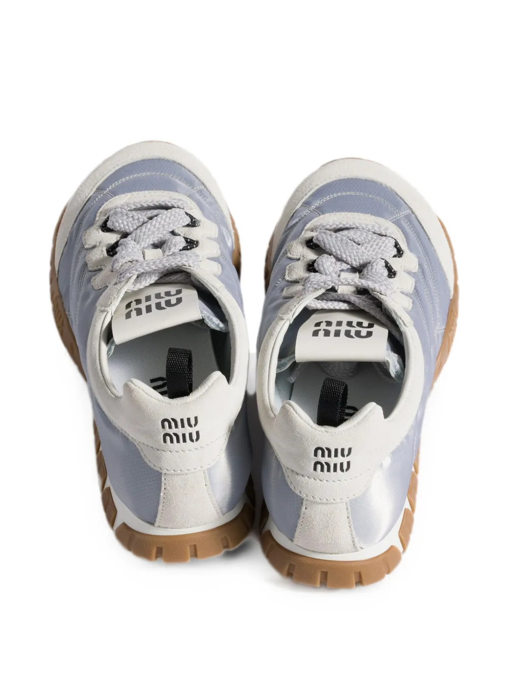 Miu Tyre technische stoffen en suède sneakers Grijs