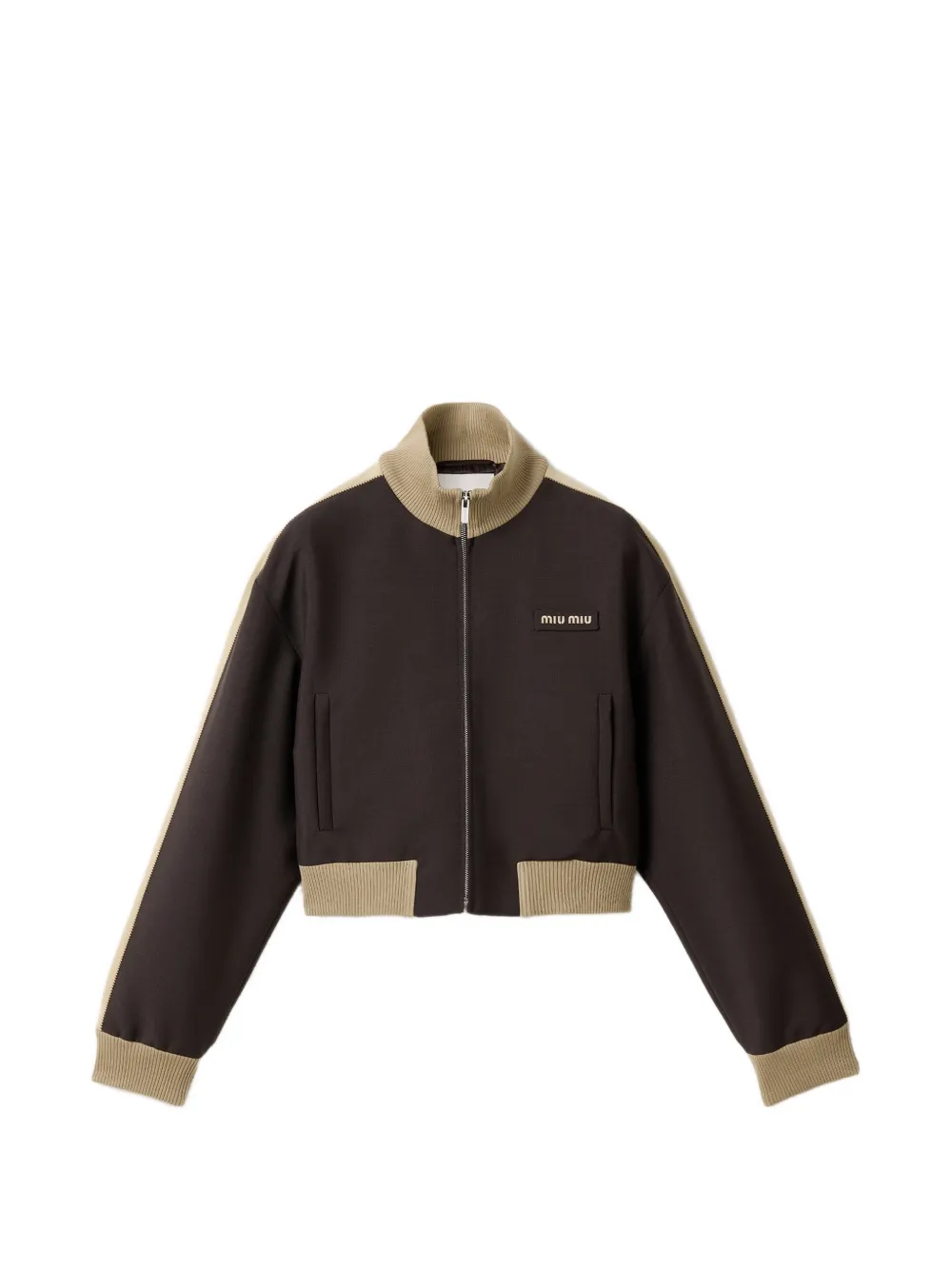 Miu Miu kid-mohair blouson jacket - Brown