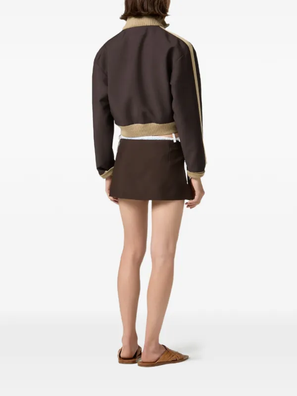 Miu Miu kid-mohair Blouson Jacket | Brown | FARFETCH