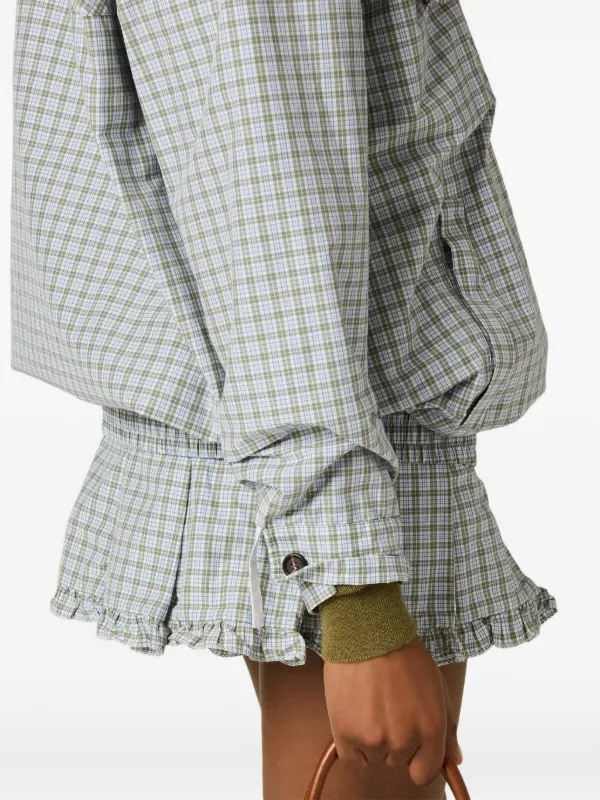 Miu Miu Checked technical-fabric Blouson Jacket | White | FARFETCH