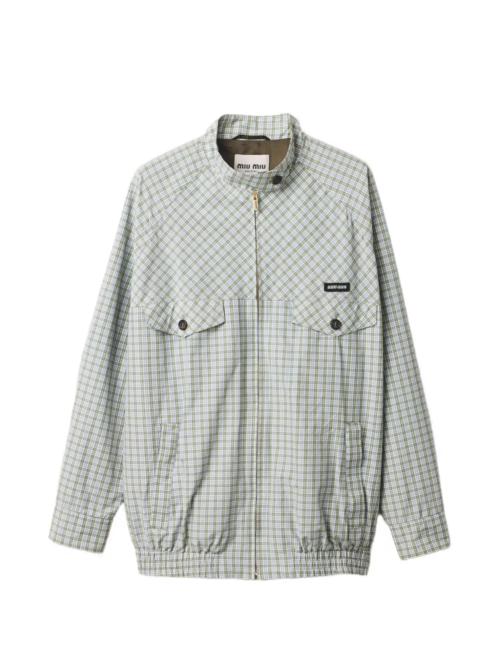 Miu Miu checked technical-fabric blouson jacket - Bianco