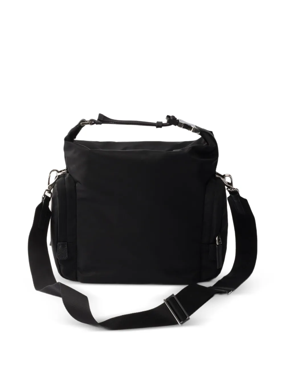 Prada Re-Nylon en Saffiano leren schoudertas Zwart
