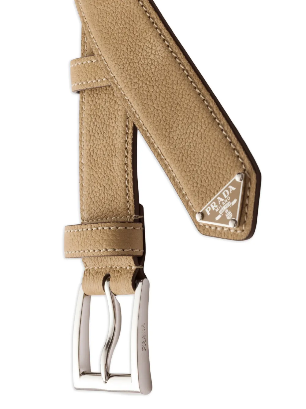 Prada Leren riem Beige