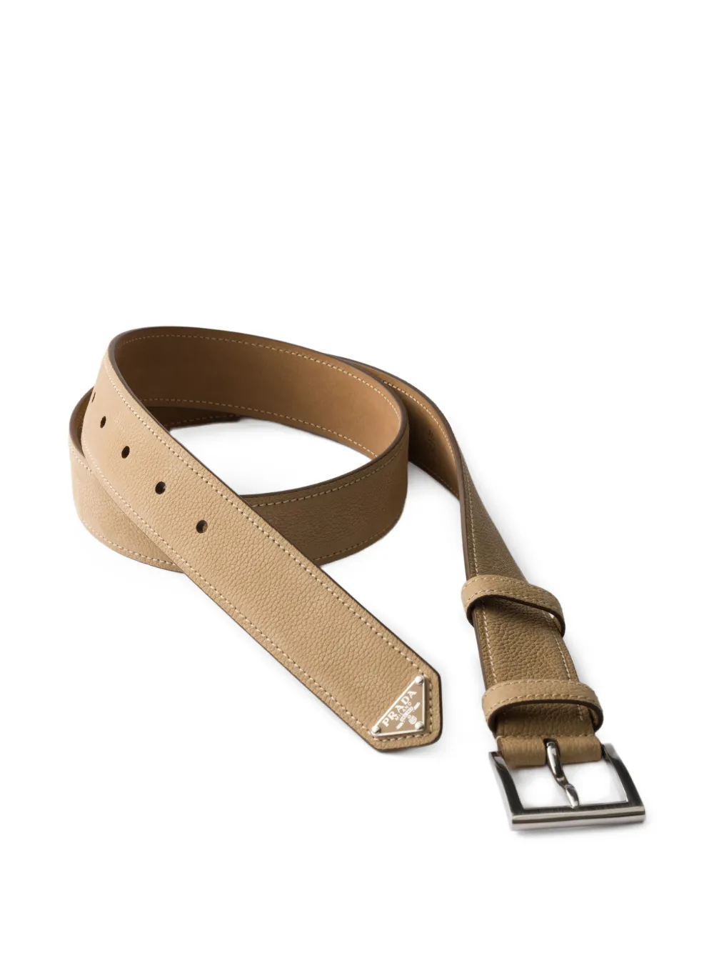 Prada Leren riem Beige