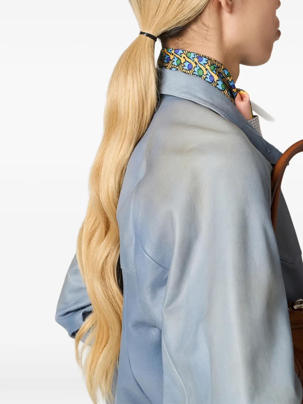 Miu Nappa leer jack Blauw